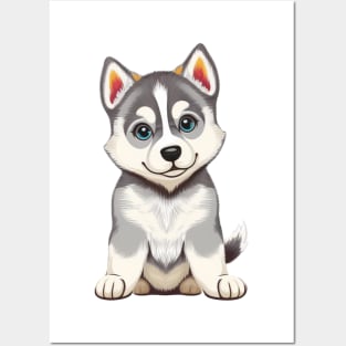 Adorable Husky Dog Posters and Art